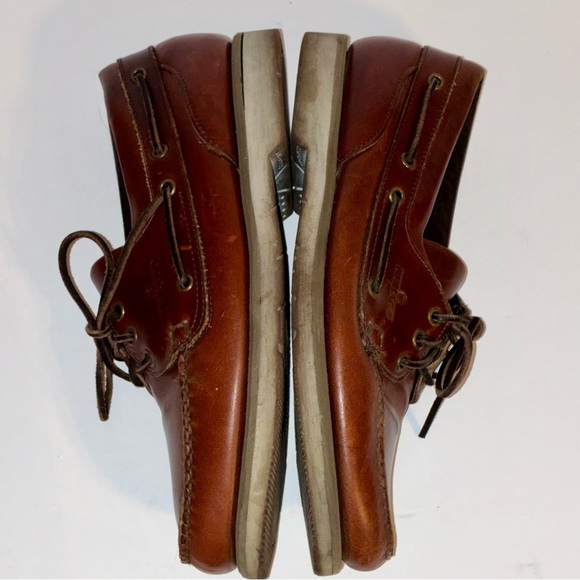 Sebago Docksides Brown Leather Boat Shoes Non Marking Sole Mens 9.5 WW Vintage